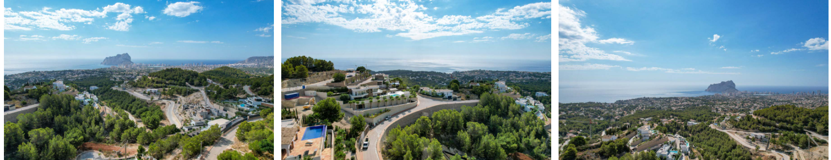 Uitzicht op zee vanaf Raco de Galeno Benissa en de villa's te koop