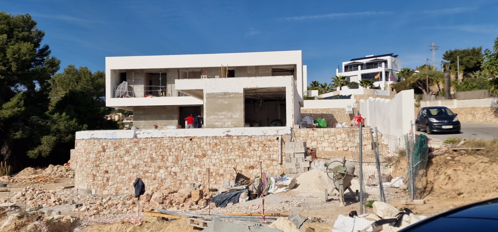 Walk to beach new build modern villa in La Fustera