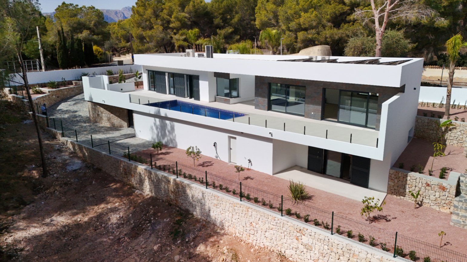 Nybyggd villa med havsutsikt vid Benissa La Fustera