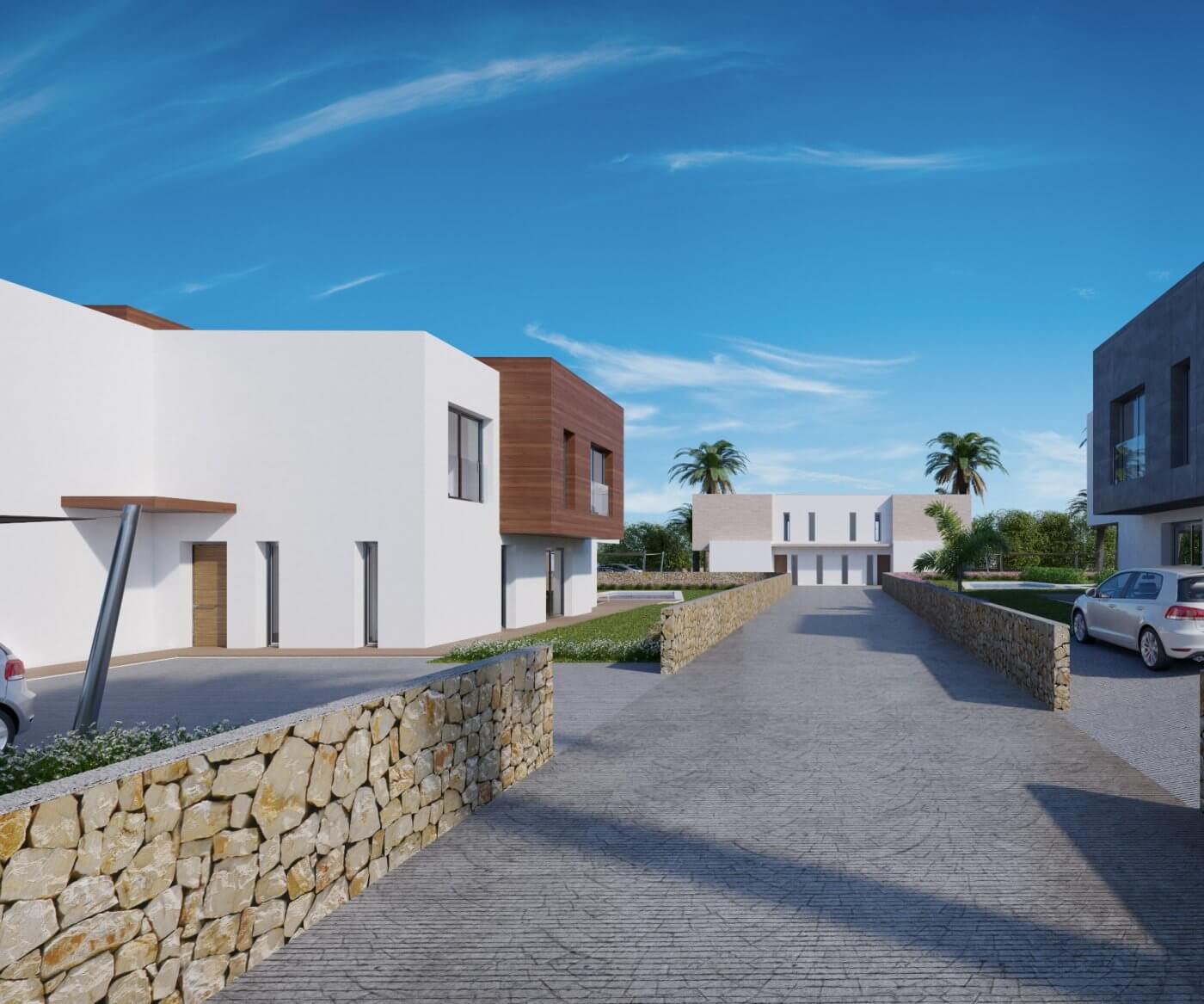 nær havet splitter ny tomannsbolig villa til salgs i moraira