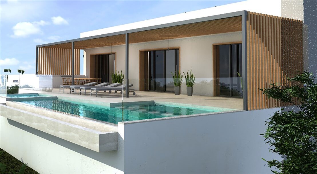 Villa moderne avec vue sur la mer près de la plage et de la ville à Moraira